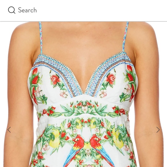 Camilla Green and White Asymmetrical High-Low Sundress - Picture 5 of 10